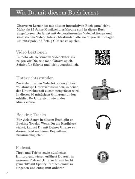 Produktbild: Gitarre lernen - umfangreiches Gitarrenbuch f&uuml;r Anf&auml;nger und Wiedereinsteiger