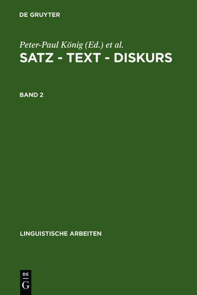 Produktbild: Satz &ndash; Text &ndash; Diskurs. Band 2