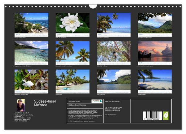 Produktbild: S&uuml;dsee-Insel Mo'orea (Wandkalender 2026 DIN A3 quer), CALVENDO Monatskalender
