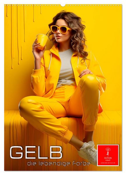 Produktbild: Gelb, die lebendige Farbe (Wandkalender 2026 DIN A2 hoch), CALVENDO Monatskalender