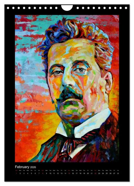 Produktbild: Pop Art Famous composers (Wall Calendar 2026 DIN A4 portrait), CALVENDO 12 Month Wall Calendar