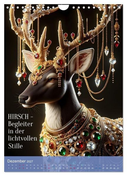 Produktbild: Krafttiere und Kristalle (Wandkalender 2027 DIN A4 hoch), CALVENDO Monatskalender
