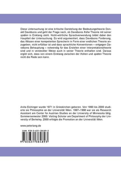 Produktbild: Donald Davidsons Theorie sprachlichen Verstehens