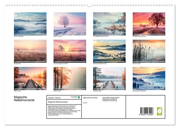 Produktbild: Magische Nebelmomente (hochwertiger Premium Wandkalender 2026 DIN A2 quer), Kunstdruck in Hochglanz