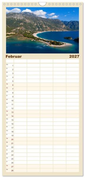 Produktbild: Familienplaner 2027 - Landschaften der T&uuml;rkei mit 5 Spalten (Wandkalender, 21 x 45 cm) CALVENDO