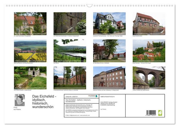Produktbild: Das Eichsfeld - idyllisch, historisch, wundersch&ouml;n (Wandkalender 2026 DIN A2 quer), CALVENDO Monatskalender
