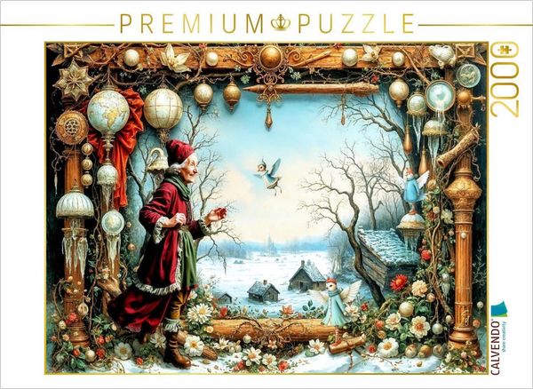 CALVENDO Puzzle Das Winterfenster | 2000 Teile Lege-Größe 90x67cm Foto-Puzzle für glückliche Stunden