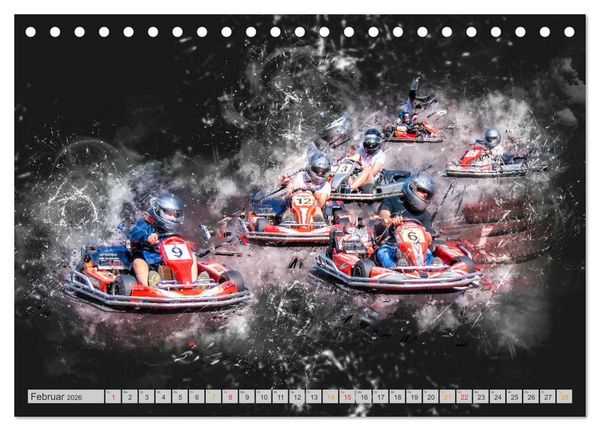 Produktbild: GoKart - extrem cool (Tischkalender 2026 DIN A5 quer), CALVENDO Monatskalender