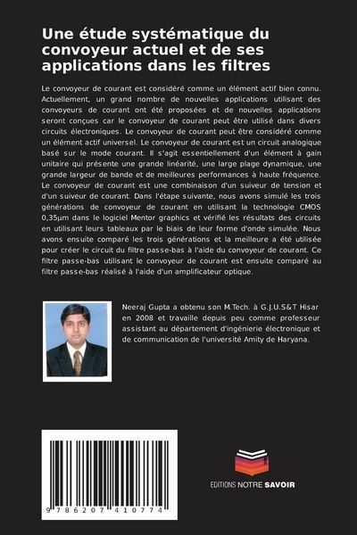 Produktbild: Une &eacute;tude syst&eacute;matique du convoyeur actuel et de ses applications dans les filtres