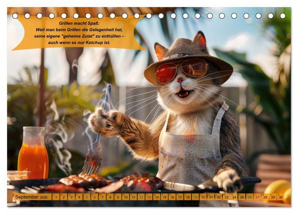 Produktbild: Tierisch lustige Grillmeister (Tischkalender 2026 DIN A5 quer), CALVENDO Monatskalender