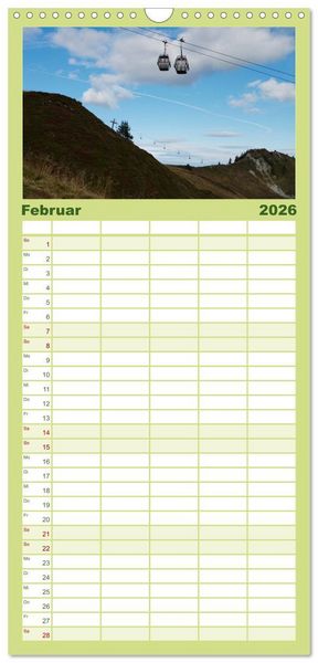 Produktbild: Familienplaner 2026 - Bergwelt in &Ouml;sterreich mit 5 Spalten (Wandkalender, 21 x 45 cm) CALVENDO