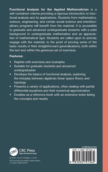 Produktbild: Functional Analysis for the Applied Mathematician