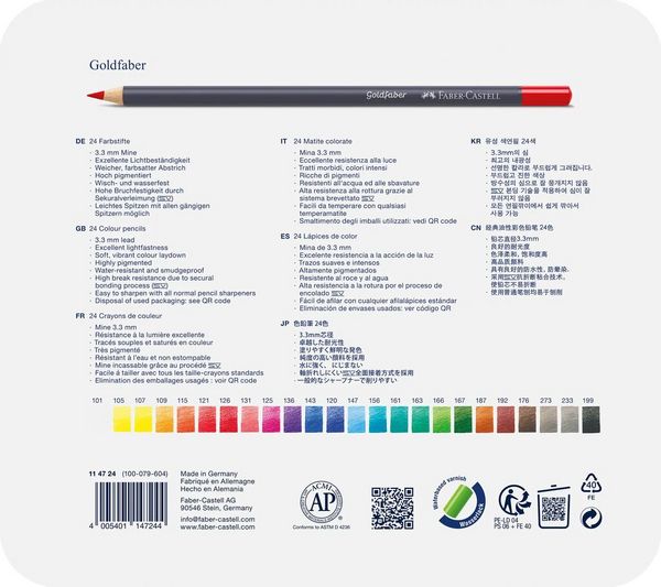 Produktbild: Faber-Castell Farbstifte Goldfaber, 24er Set Metalletui