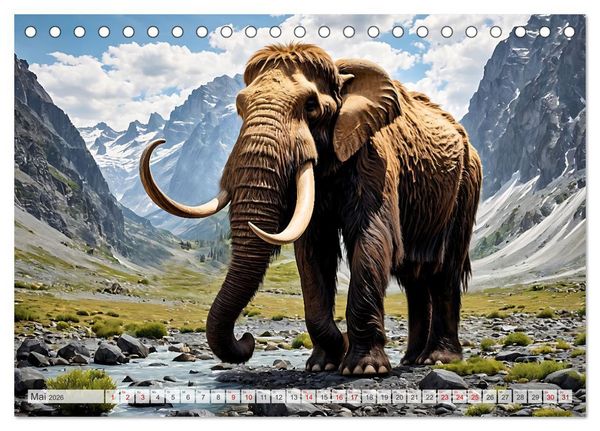 Produktbild: Im urzeitlichen Reich des Mammuts (Tischkalender 2026 DIN A5 quer), CALVENDO Monatskalender