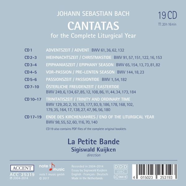 Produktbild: Tthe Complete Liturgical Year in 64 Cantatas