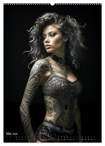 Produktbild: Tattoo Kunst auf der Haut (hochwertiger Premium Wandkalender 2026 DIN A2 hoch), Kunstdruck in Hochglanz