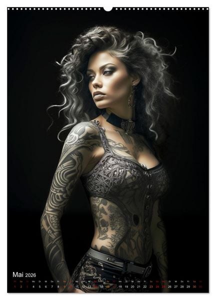 Produktbild: Tattoo Kunst auf der Haut (Wandkalender 2026 DIN A2 hoch), CALVENDO Monatskalender