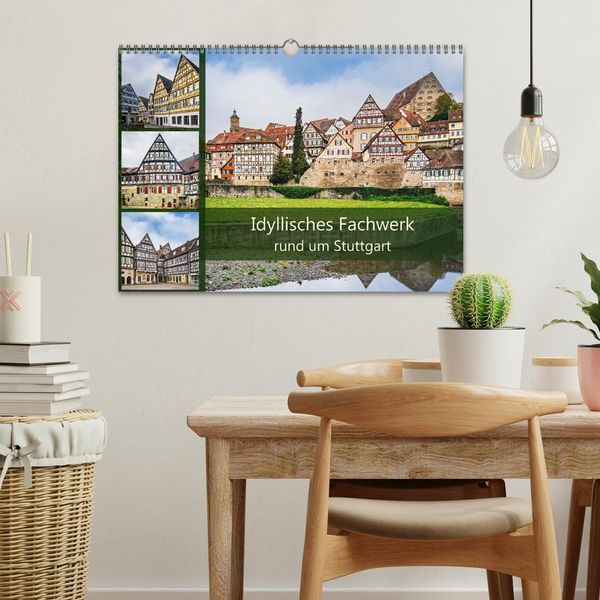 Produktbild: Idyllisches Fachwerk rund um Stuttgart (Wandkalender 2027 DIN A3 quer), CALVENDO Monatskalender