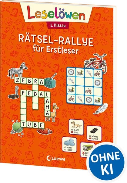 Produktbild: Lesel&ouml;wen R&auml;tsel-Rallye f&uuml;r Erstleser - 1. Klasse (Orange)