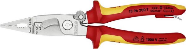 Produktbild: Knipex-Werk VDE Elektro-Inst.-Zange 13 96 200 T