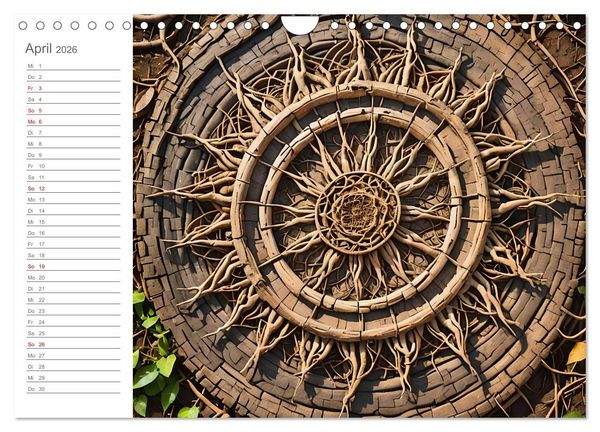 Produktbild: Natural Mandalas - Kraftvolle KI Mandalas aus Naturmaterialien (Wandkalender 2026 DIN A4 quer), CALVENDO Monatskalender