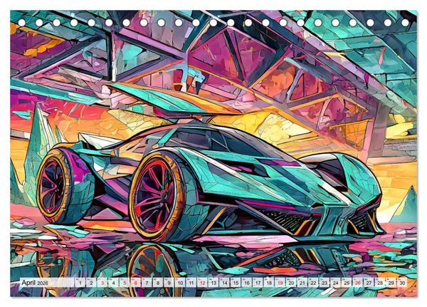 Produktbild: Motoren-Panorama (Tischkalender 2026 DIN A5 quer), CALVENDO Monatskalender