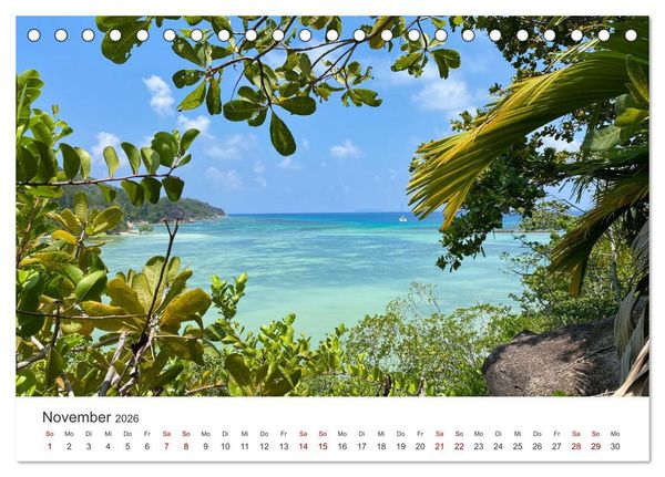 Produktbild: In Gedanken auf den Seychellen (Tischkalender 2026 DIN A5 quer), CALVENDO Monatskalender