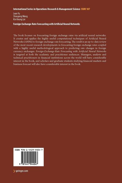 Produktbild: Foreign-Exchange-Rate Forecasting with Artificial Neural Networks