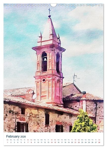 Produktbild: Umbrian Bell Towers (Wall Calendar 2026 DIN A3 portrait), CALVENDO 12 Month Wall Calendar