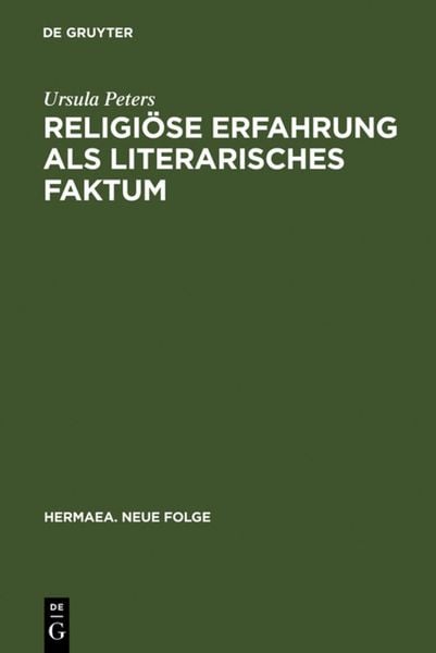 Produktbild: Religi&ouml;se Erfahrung als literarisches Faktum
