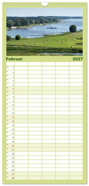 Produktbild: Familienplaner 2027 - Elbetal Nord - Radland Deutschland mit 5 Spalten (Wandkalender, 21 x 45 cm) CALVENDO