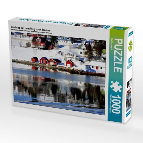 CALVENDO Puzzle Siedlung auf dem Weg nach Tromsø | 1000 Teile Lege-Größe 64 × 48 cm Foto-Puzzle für glückliche Stunden