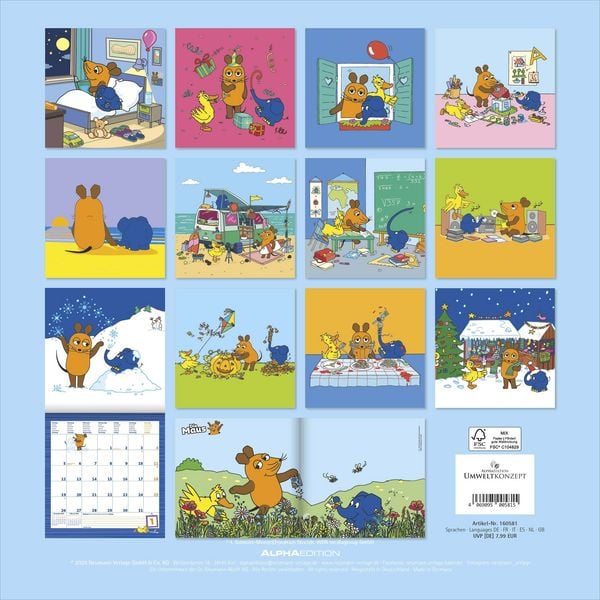 Produktbild: Die Maus 2026 - Broschürenkalender 30x30 cm (30x60 geöffnet) - Kalender mit Plat