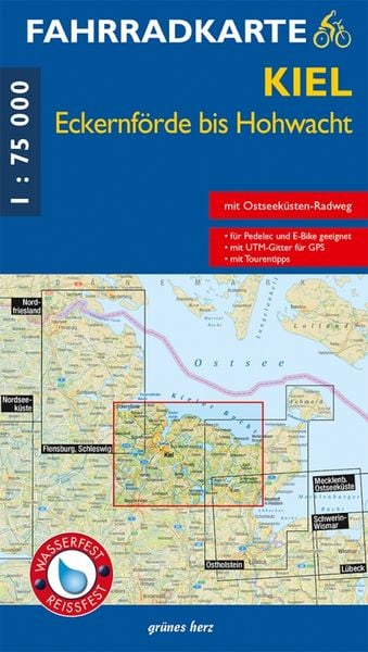 Fahrradkarte Kiel, Eckernförde bis Hohwacht 1:75.000, Sonstige von , Grünes Herz, 9783866361980