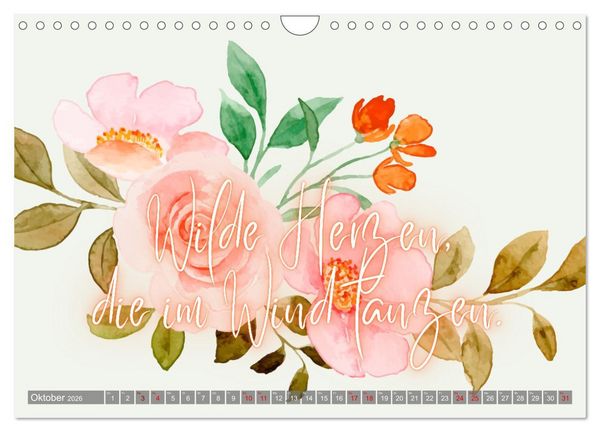Produktbild: Flower Romance - Romantischer Bl&uuml;tenzauber (Wandkalender 2026 DIN A4 quer), CALVENDO Monatskalender