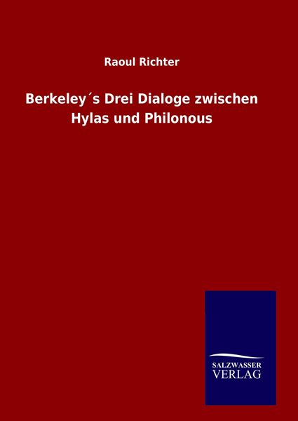 Produktbild: Berkeley&acute;s Drei Dialoge zwischen Hylas und Philonous