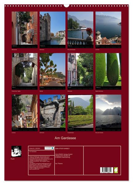 Produktbild: Am Gardasee (Wandkalender 2026 DIN A2 hoch), CALVENDO Monatskalender
