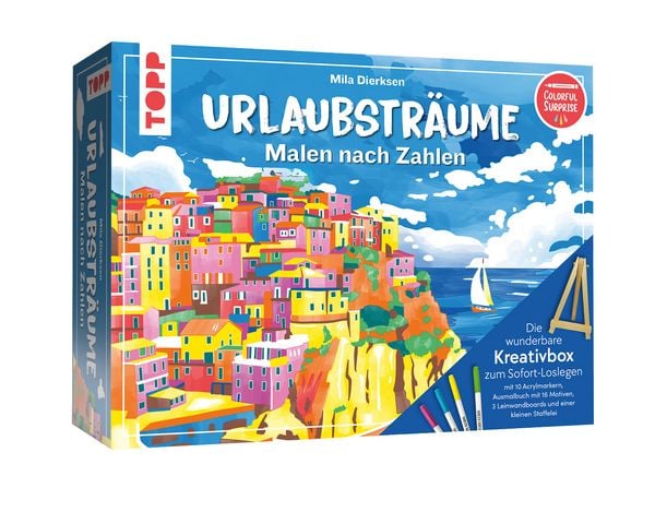 Produktbild: Die wunderbare Kreativbox Malen nach Zahlen - Urlaubstr&auml;ume