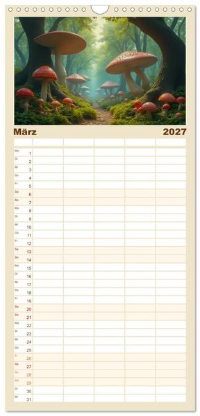 Produktbild: Familienplaner 2027 - Fabelhafte Orte &ndash; Landschaften aus M&auml;rchen und Sagen mit 5 Spalten (Wandkalender, 21 x 45 cm) CALVENDO