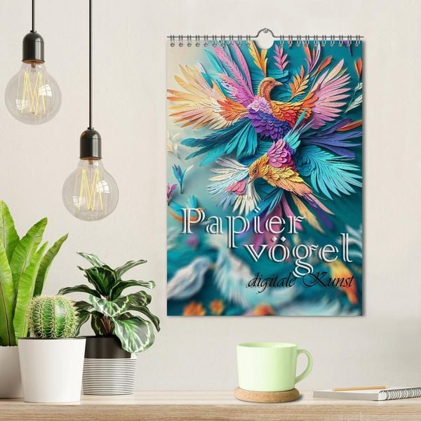Produktbild: Papierv&ouml;gel - Digitale Kunst (Wandkalender 2026 DIN A4 hoch), CALVENDO Monatskalender
