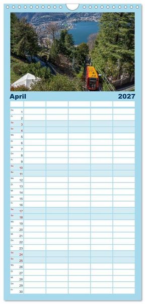 Produktbild: Familienplaner 2027 - Como und der Comer See mit 5 Spalten (Wandkalender, 21 x 45 cm) CALVENDO