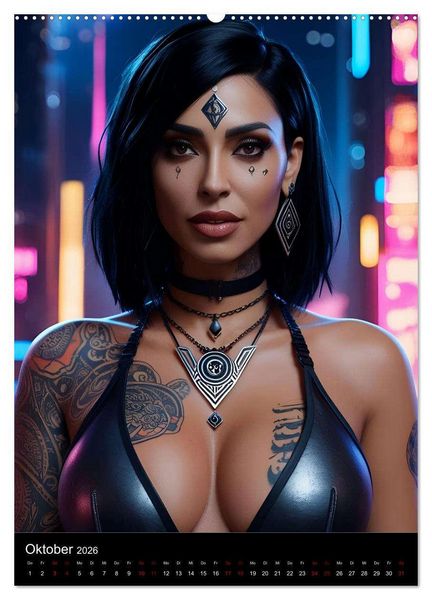 Produktbild: Die Hexen von Cyberpunk City (Wandkalender 2026 DIN A2 hoch), CALVENDO Monatskalender