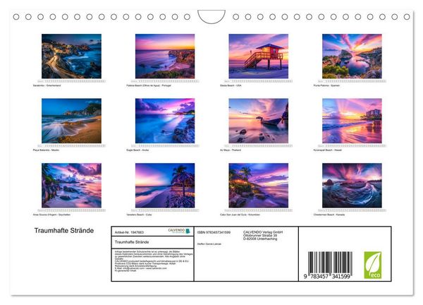 Produktbild: Traumhafte Str&auml;nde (Wandkalender 2026 DIN A4 quer), CALVENDO Monatskalender
