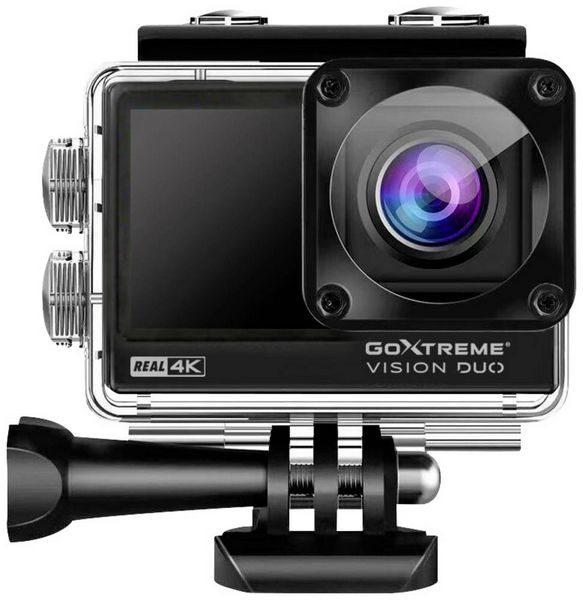 Produktbild: GoXtreme GoXtreme Vision Duo 4K Action Cam 4K, Dual-Display, Spritzwassergesch&uuml;tzt, Staubgesch&uuml;tzt, Wasserfest, WLAN, Zeitraffer