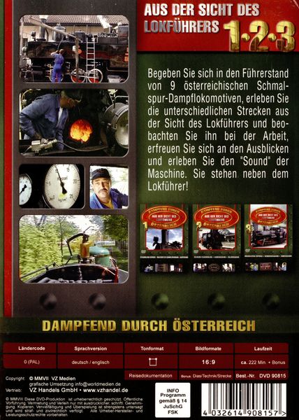 Produktbild: Dampfend durch &Ouml;sterreich - Aus der Sicht des Lokf&uuml;hrers - Box [3 DVDs]