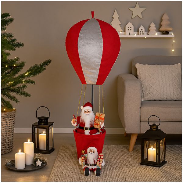 Produktbild: HTI-Living Weihnachtsmann im Hei&szlig;luftballon aus Stoff Weihnachtsmann im Hei&szlig;luftballon aus Stoff