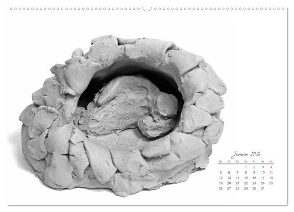 Produktbild: Gef&uuml;hle in Ton geformt - Intuitives plastisches Gestalten mit Tonerde (hochwertiger Premium Wandkalender 2026 DIN A2 quer), Kunstdruck in Hochglanz