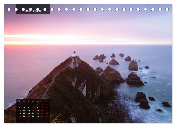 Produktbild: Neuseeland - Traumlandschaften aus einem Naturparadies (Tischkalender 2026 DIN A5 quer), CALVENDO Monatskalender