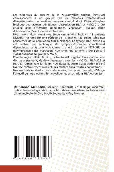 Produktbild: D&eacute;sordres du spectre de la neuromy&eacute;lite optique et syst&egrave;me HLA