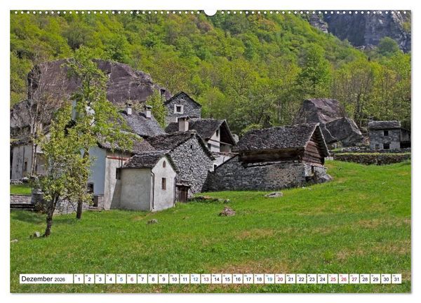 Produktbild: Tessin, Impressionen aus der Italienischen Schweiz (hochwertiger Premium Wandkalender 2026 DIN A2 quer), Kunstdruck in Hochglanz